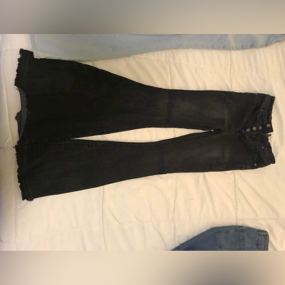 Free People Womens Irreplaceable Flared Charcoal Jeans Size 26